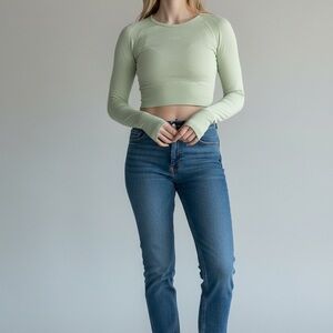 Gymshark Women's Mint Long Sleeve Crop Top